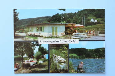 Postcard PC Ludwigshafen 1970-1990 Camping See Ende Town architecture Rheinland Pfalz